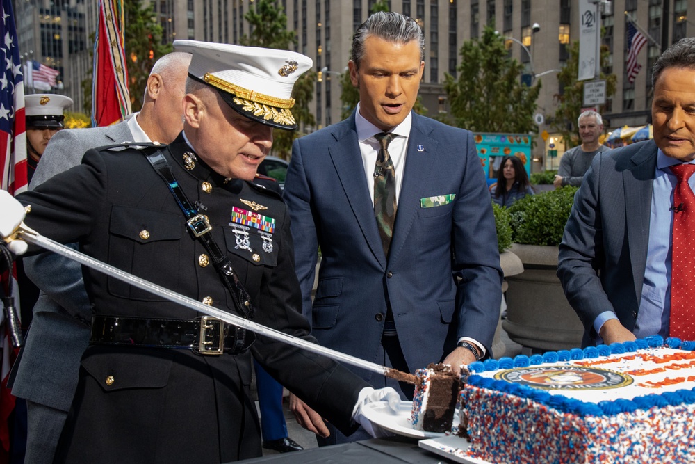 U.S. Marines Conduct Cake Cutting Ceremony on Fox and Friends