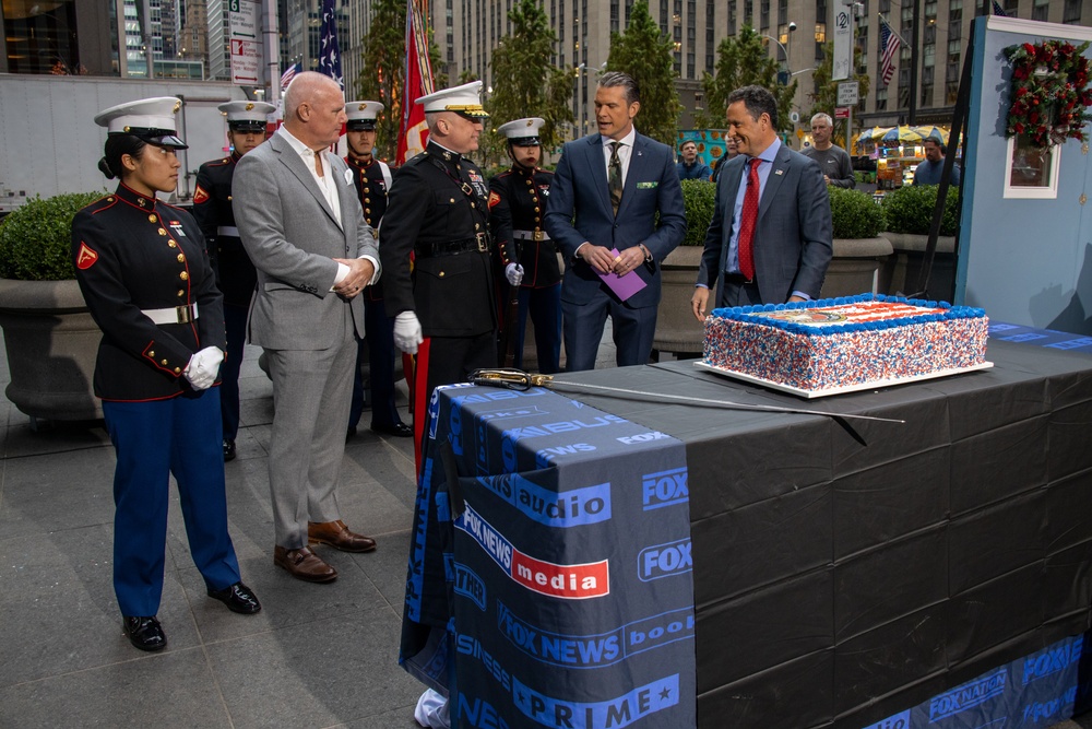 U.S. Marines Conduct Cake Cutting Ceremony on Fox and Friends