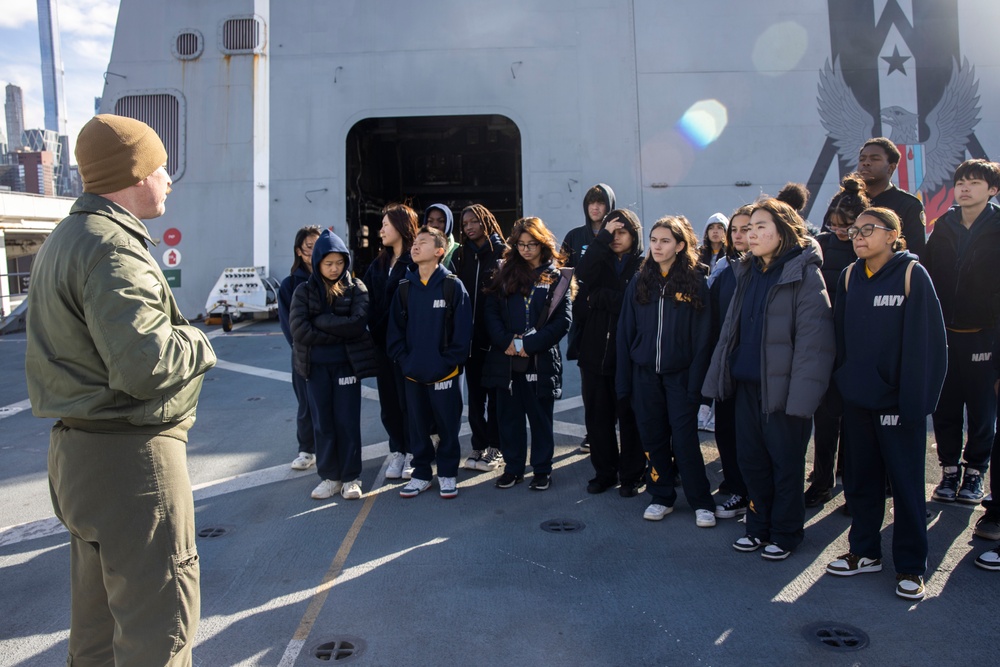 New York residents tour the USS New York