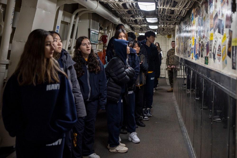 New York residents tour the USS New York