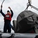 USS Kidd (DDG 100) Sailor Performs Small Boat Maintenance