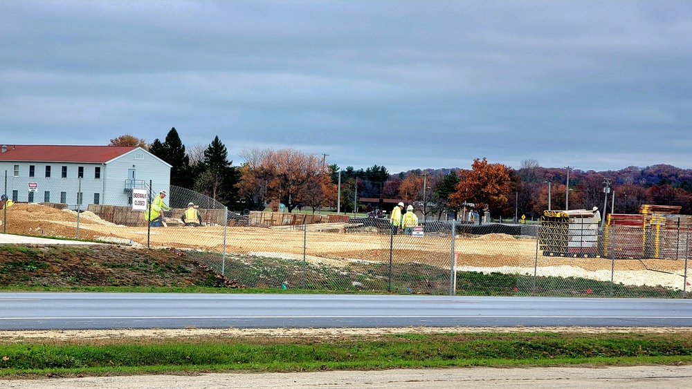 November 2023 construction operations for $28.08 million barracks project at Fort McCoy