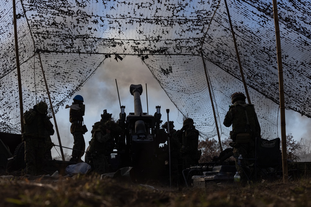 Resolute Dragon 23: JGSDF conduct FH-70 Live-Fire at Yausubetsu