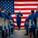 Master Chief Petty Officer of the Coast Guard speaks during all-hands event in Texas