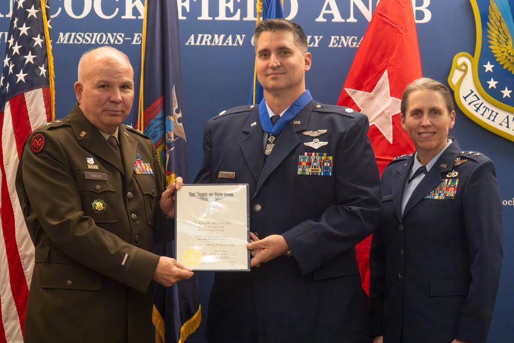 174th Attack Wing Airman receives New York State Medal for Valor