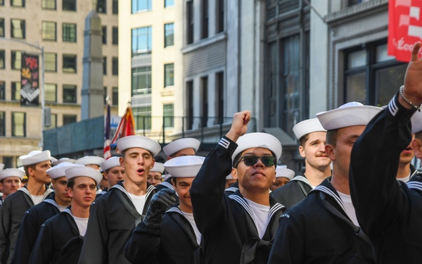 USS New York Departs New York City