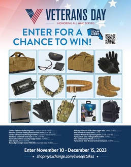 Exchange Shoppers Can Win $8,000 In Tactical Gear Prizes in Veterans Day Sweepstakes