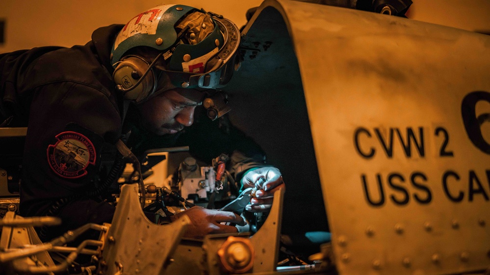 Sailor conducts maintenance aboard USS Carl Vinson