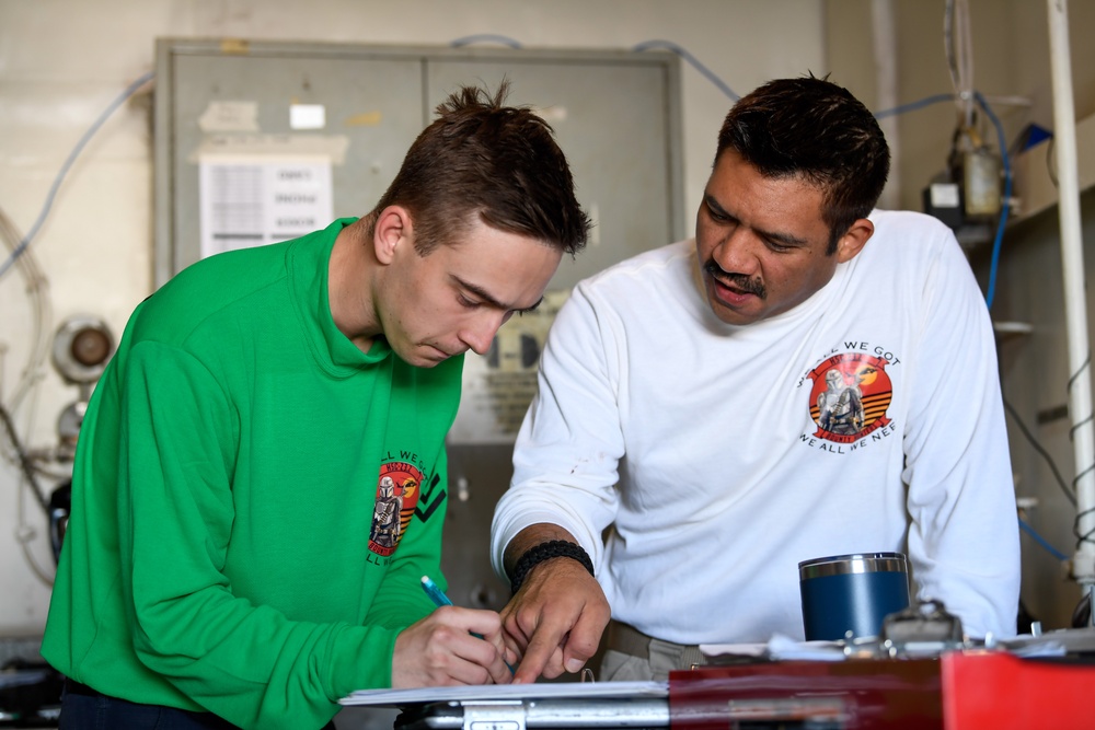 Sailors Train and Maintain aboard Boxer