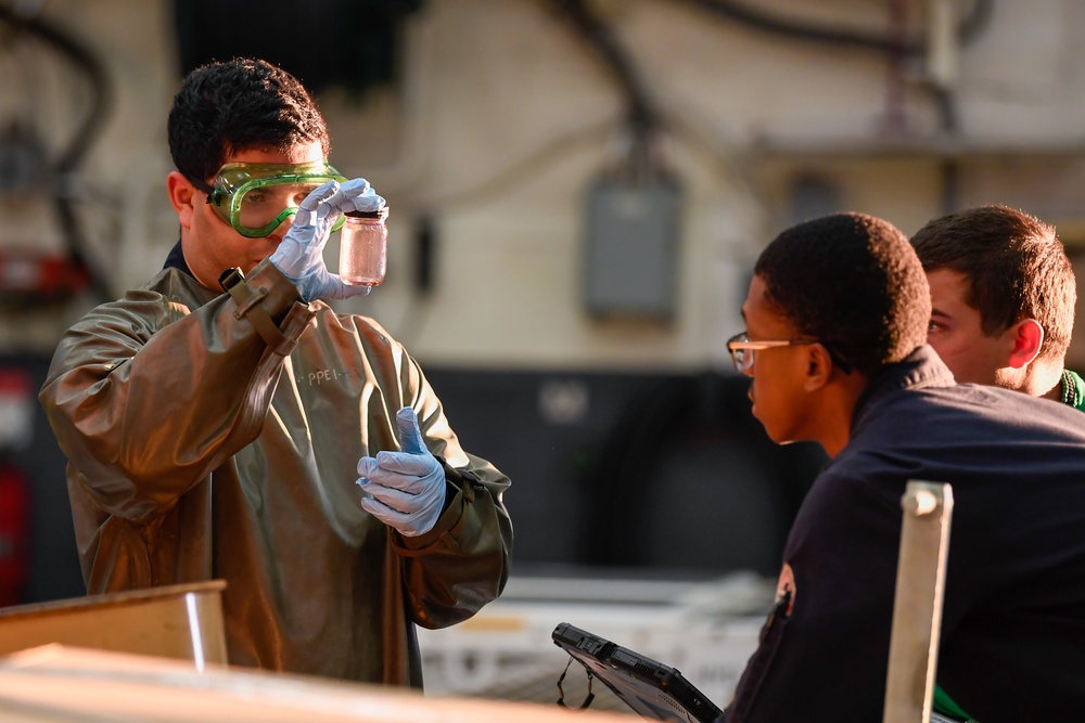 Sailors Train and Maintain aboard Boxer