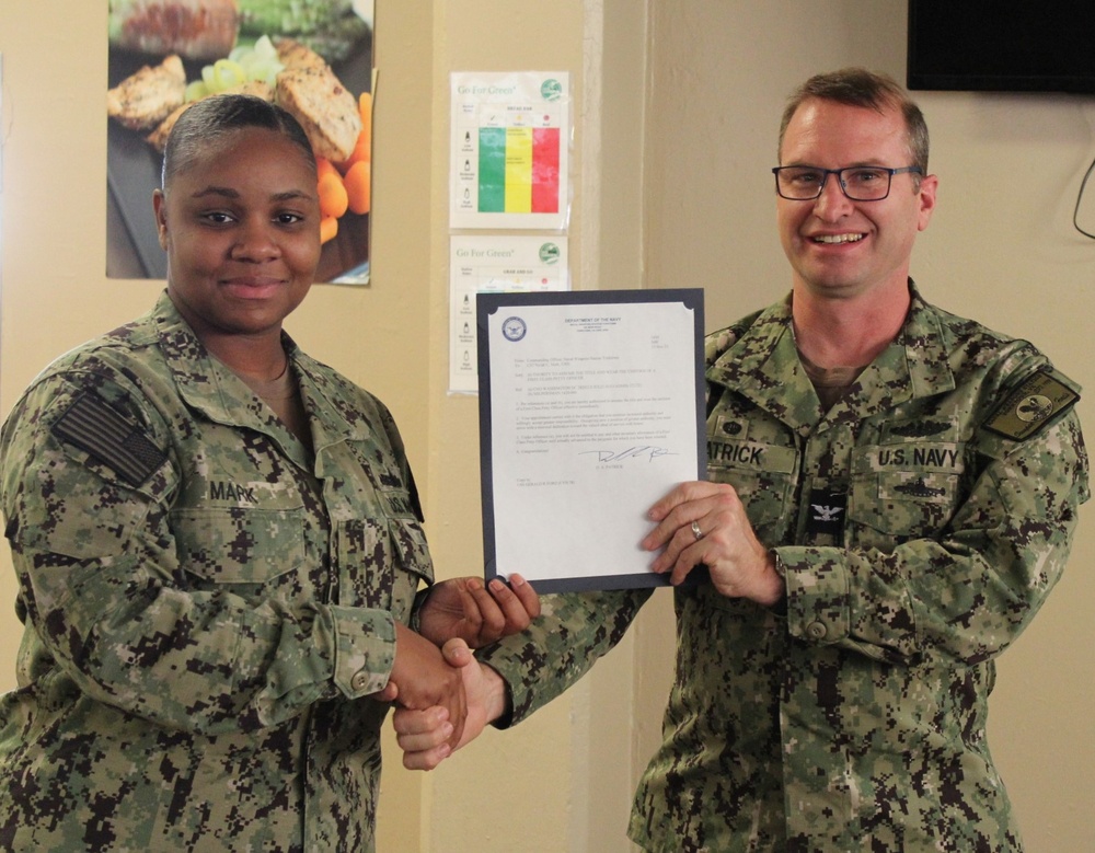 Promotion ceremony on-board Naval Weapons Station Yorktown's Scudder Hall galley