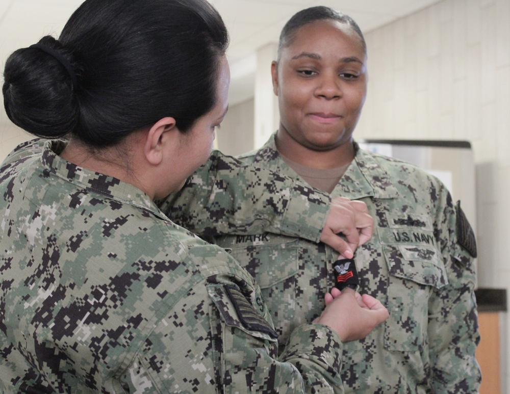 Naval Weapons Station Yorktown's Scudder Hall hosts a promotion ceremony