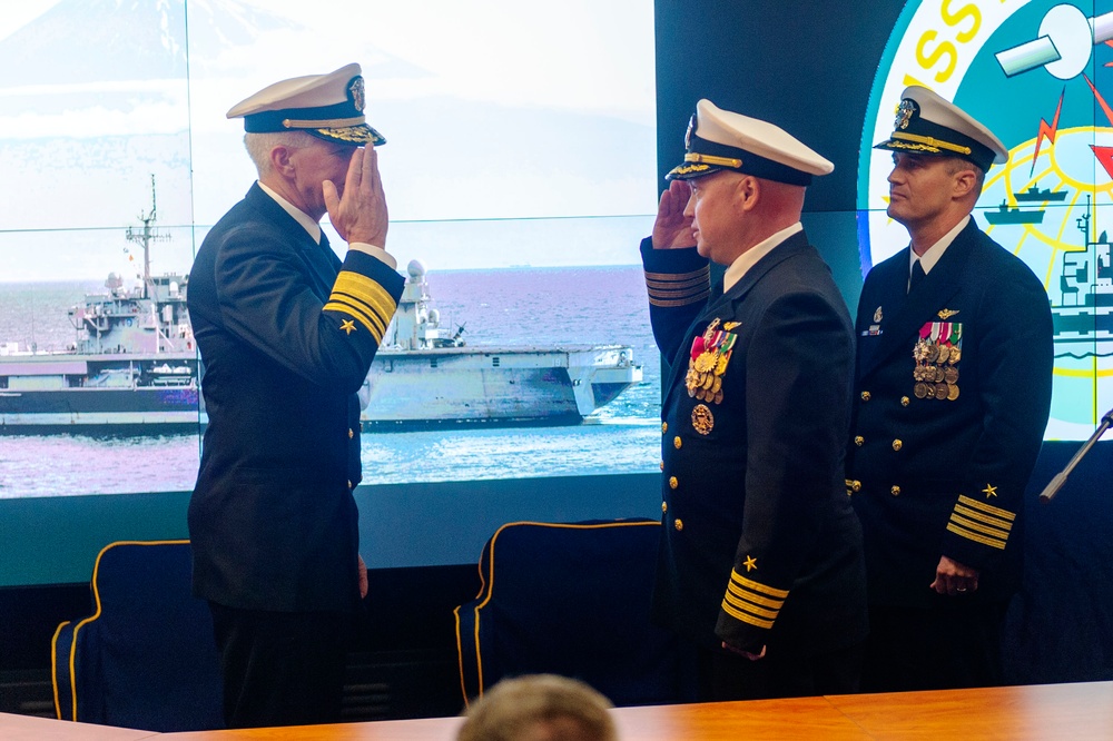 USS BLUE RIDGE (LCC19) HOLDS CHANGE OF COMMAND