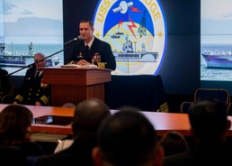 USS BLUE RIDGE (LCC19) HOLDS CHANGE OF COMMAND