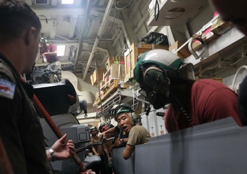 Helicopter Maritime Strike Squadron (HSM) 37 Conducts Helicopter Maintenance Aboard USS Dewey (DDG 105)