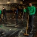 USS Ronald Reagan (CVN 76) conducts hangar bay scrub exercise