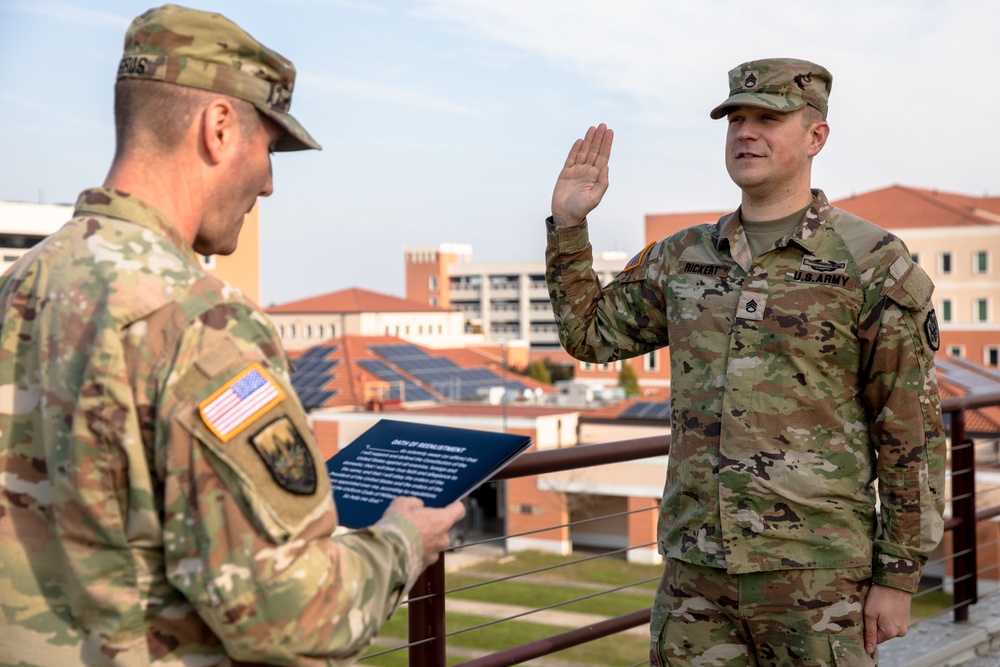 Staff Sgt. Brandon Rickert re-enlists