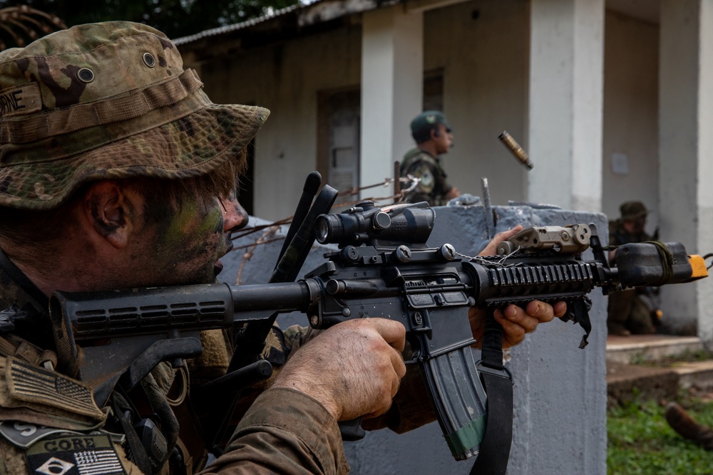 U.S. and Brazilian Soldiers Conduct Troop Movements and Mock Assault During SV24