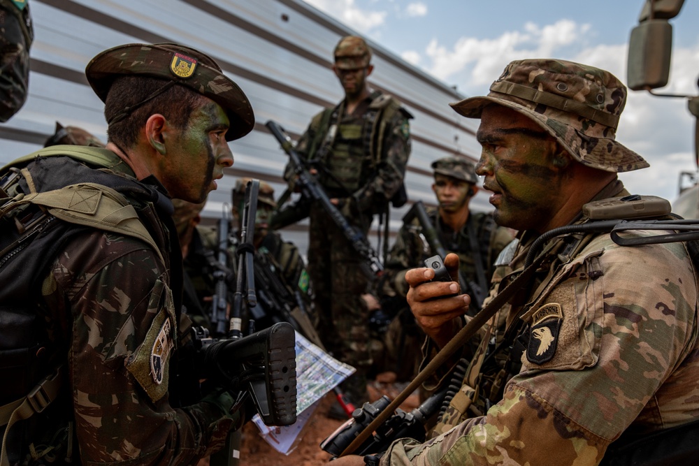 U.S. and Brazilian Soldiers Conduct Troop Movements and Mock Assault During SV24