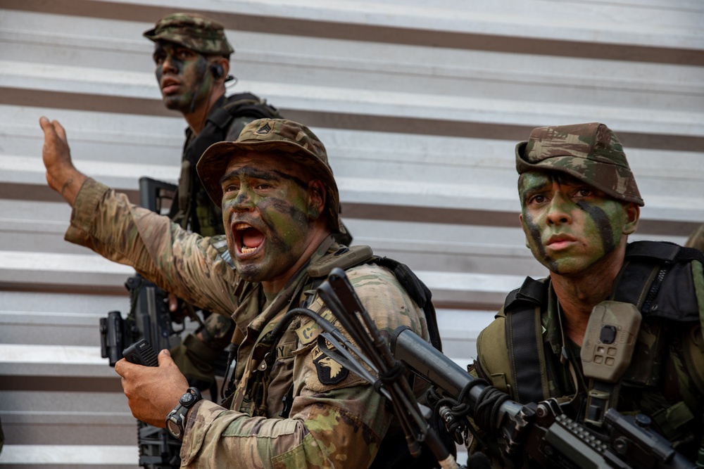 U.S. and Brazilian Soldiers Conduct Troop Movements and Mock Assault During SV24