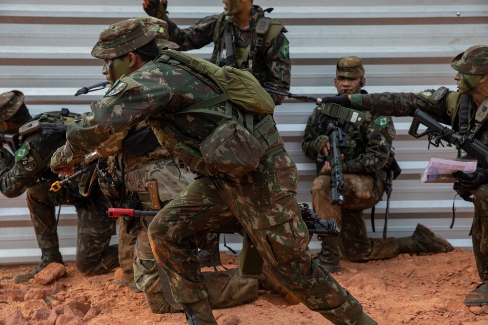 U.S. and Brazilian Soldiers Conduct Troop Movements and Mock Assault During SV24