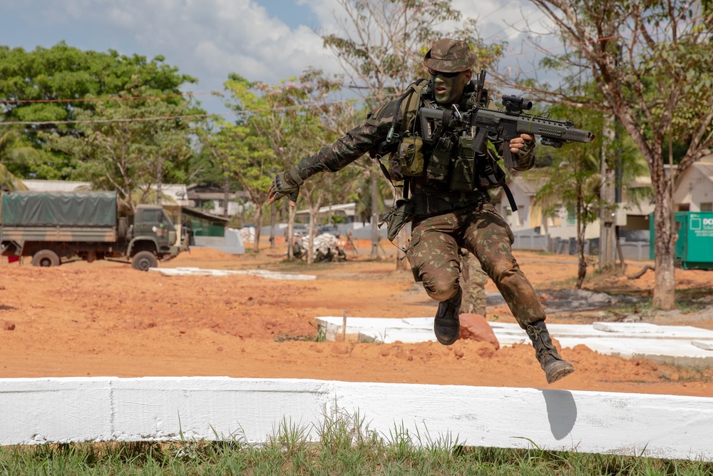 U.S. and Brazilian Soldiers Conduct Troop Movements and Mock Assault During SV24