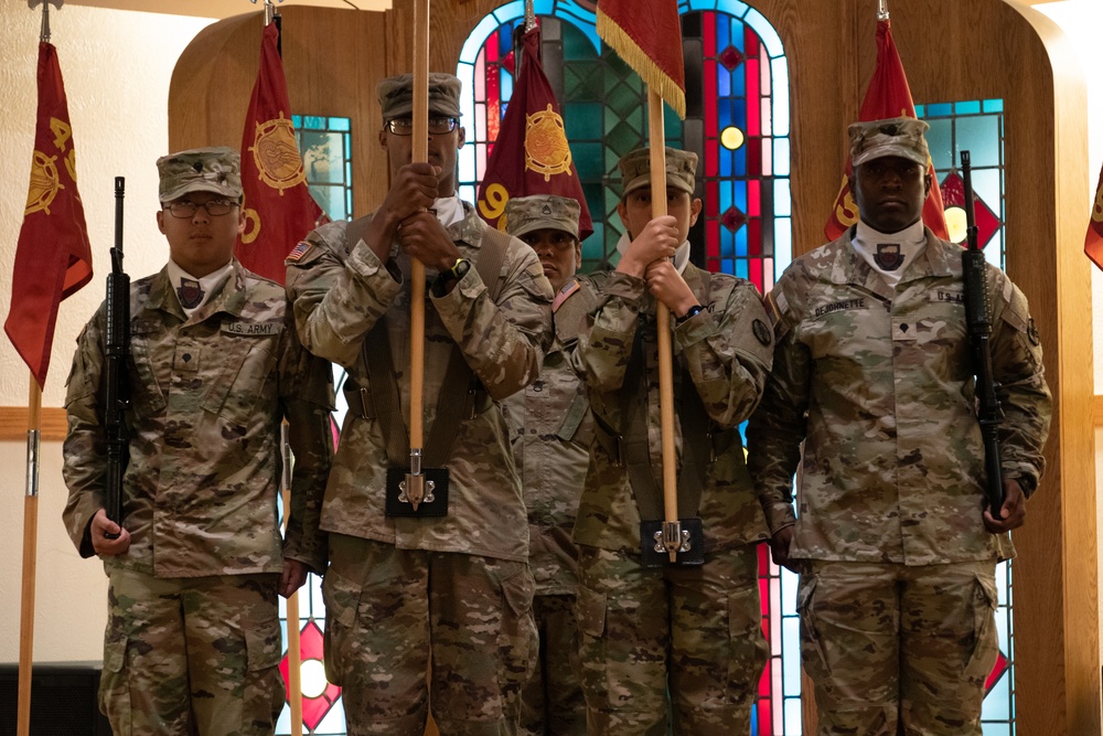 49th Transportation Battalion conducts a pre-deployment casing ceremony