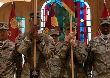49th Transportation Battalion conducts a pre-deployment casing ceremony