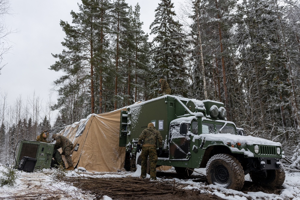 Freezing Winds 23: Marines with Marine Air Control Squadron 2 prepare air traffic equipment