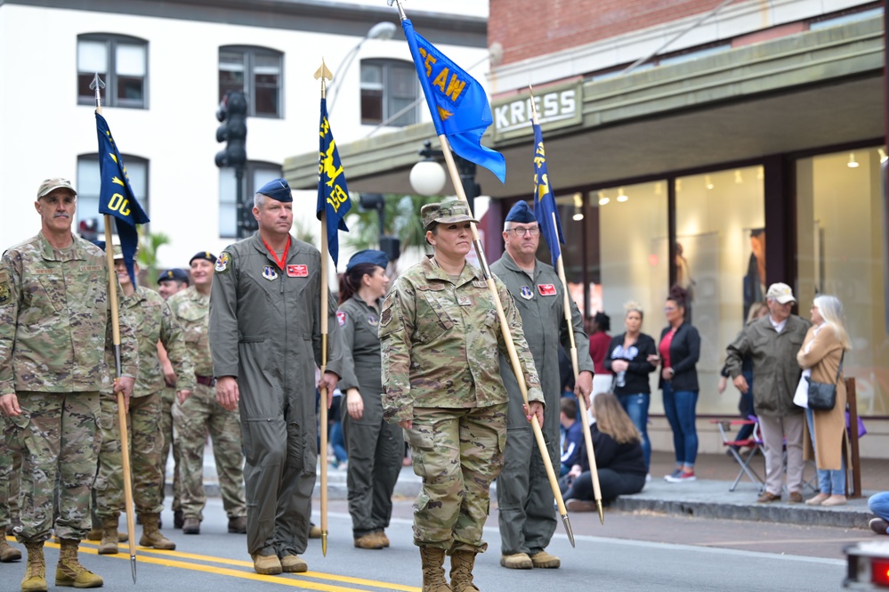 The 165th Airlift Wing participates in annual Savannah Veterans Day parade