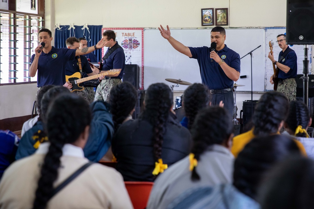 Pacific Partnership 2023 Band performs at St. Joseph Business College
