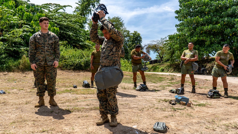 MRF-SEA Marines conduct a gear exchange with the Philippine Marine Corps