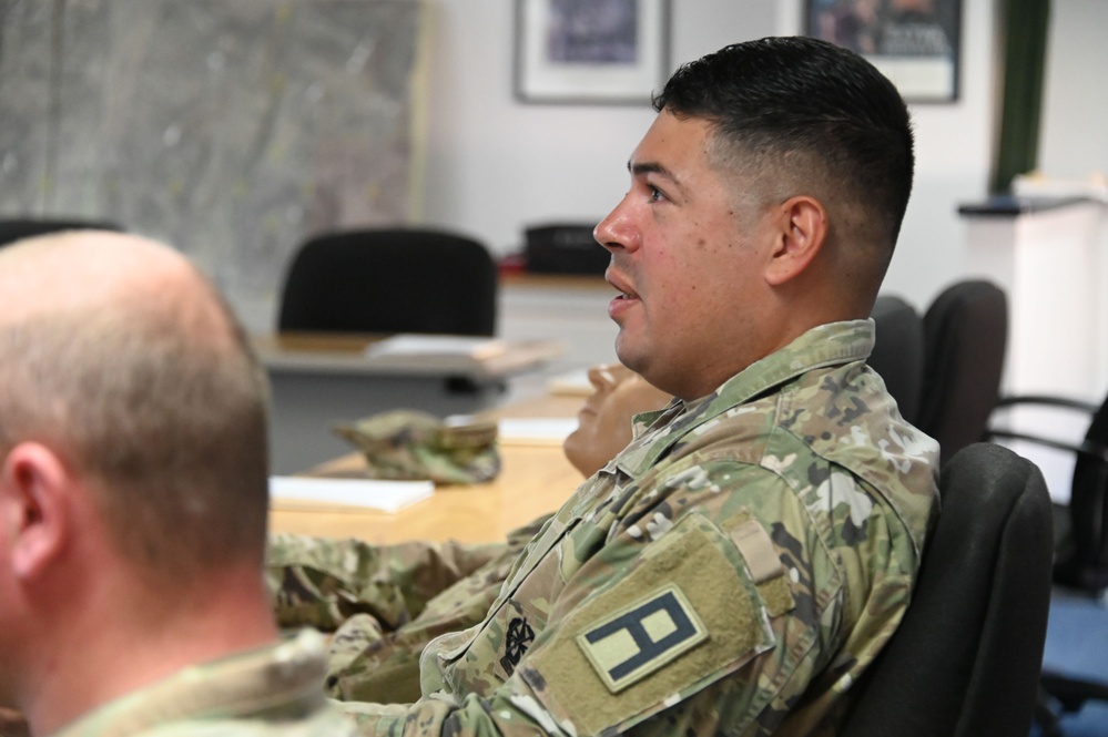 Command Sgt. Maj. Giancarlo Macri visits NCO Academy