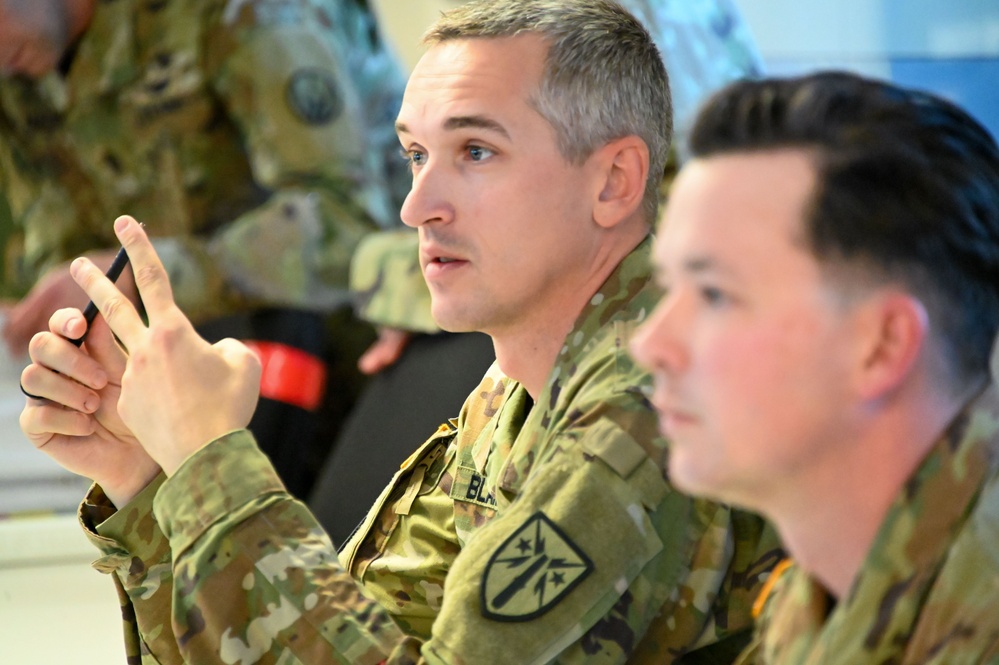 Command Sgt. Maj. Giancarlo Macri visits NCO Academy