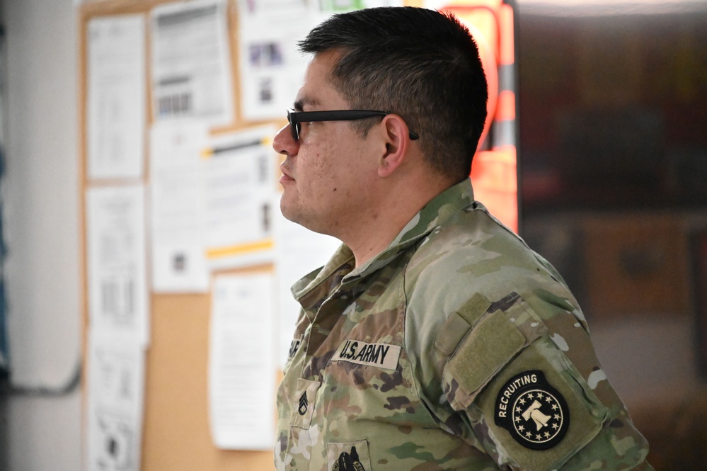 Command Sgt. Maj. Giancarlo Macri visits NCO Academy