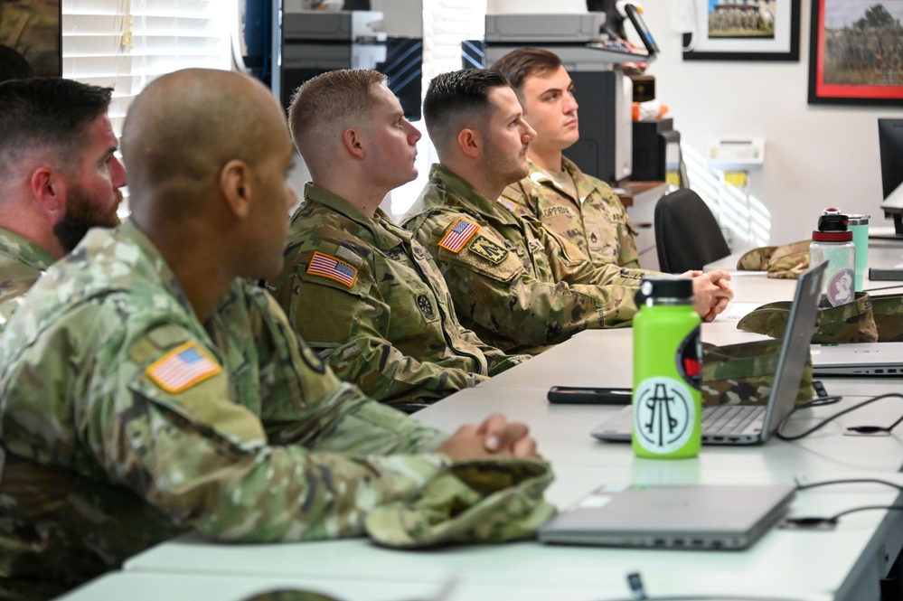 Command Sgt. Maj. Giancarlo Macri visits NCO Academy