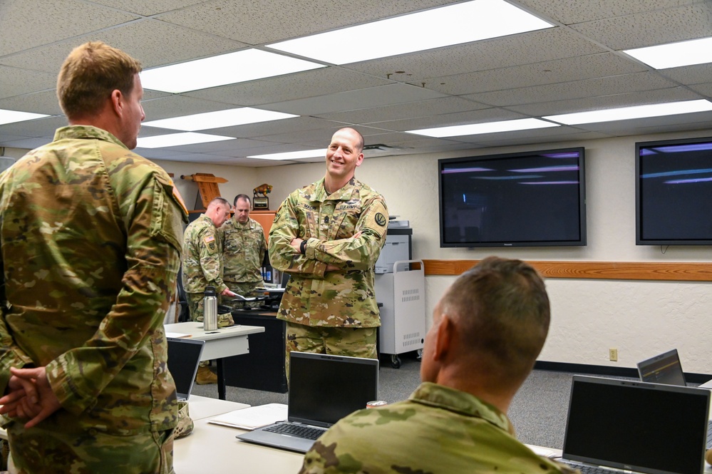 Command Sgt. Maj. Giancarlo Macri visits NCO Academy