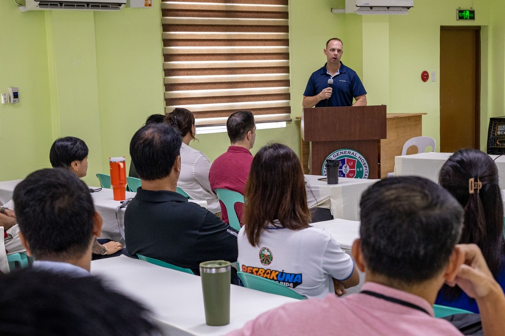 Medical personnel from CLB-31 meet with Batanes General Hospital medical staff