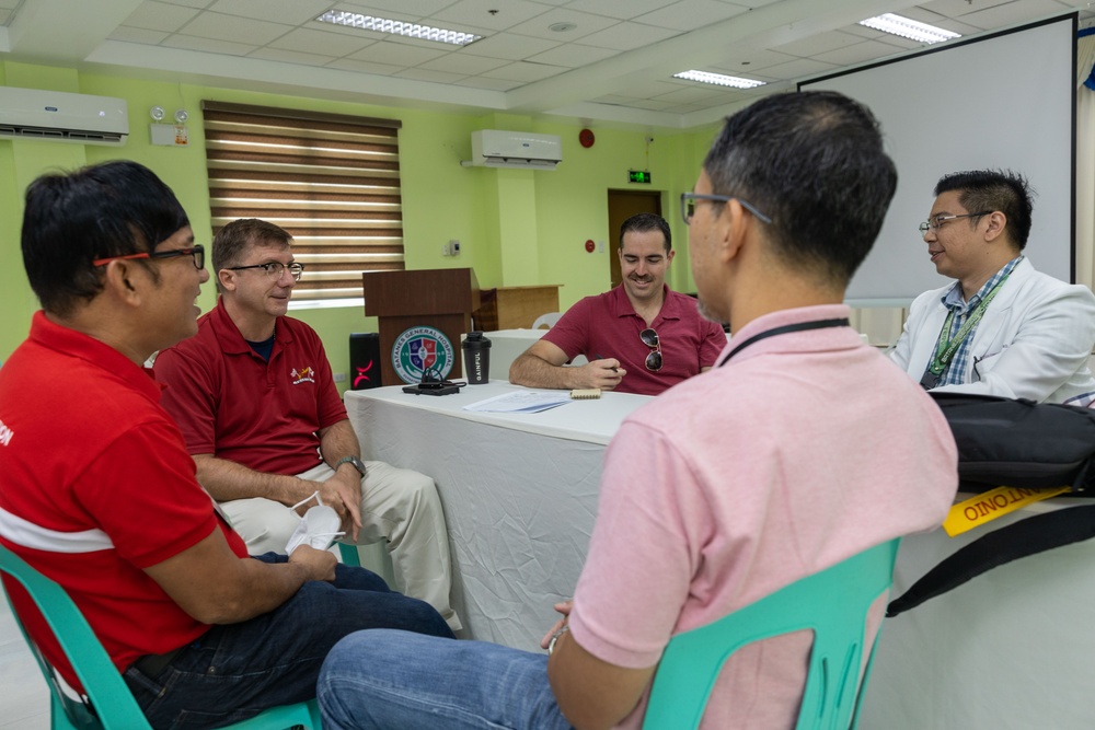 Medical personnel from CLB-31 meet with Batanes General Hospital medical staff