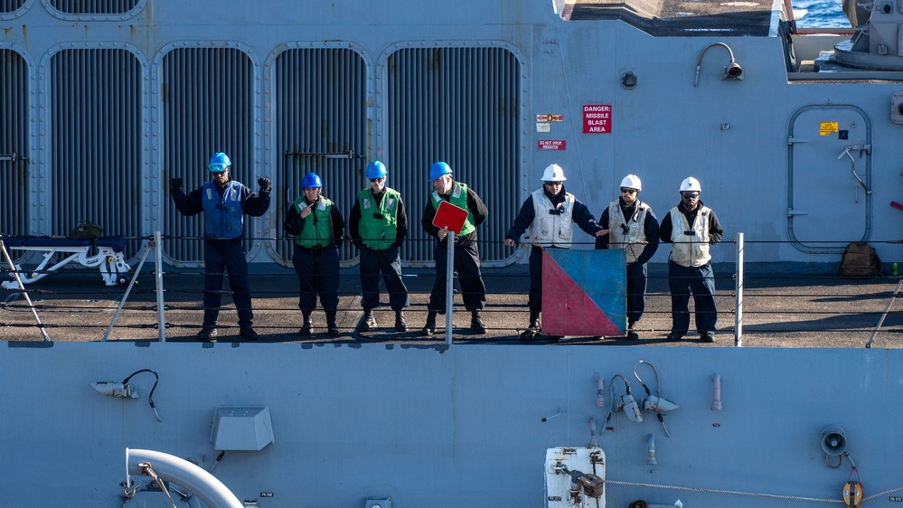 Theodore Roosevelt Refuels Halsey at Sea