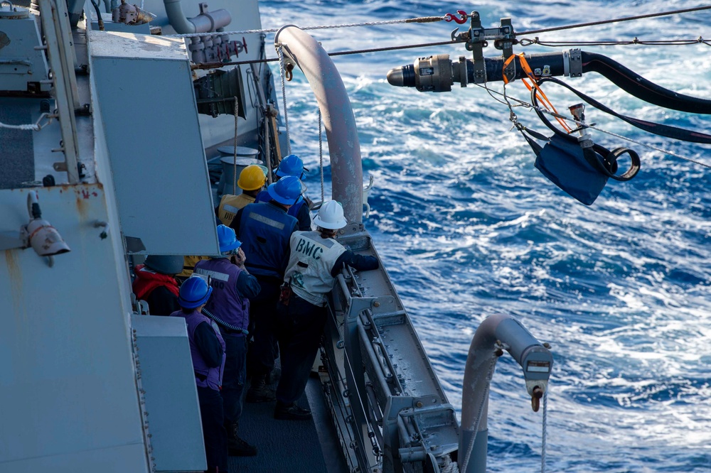 USS Kidd (DDG 100) Performs Replenishment-At-Sea