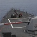 Sailors aboard the USS Rafael Peralta (DDG 115) conduct a live fire exercise with the HMCS Ottawa (FFH 341) and the HMAS Brisbane (DDG 41) as part of operation Noble Wolverine in the South China Sea