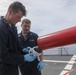 Sailors aboard the USS Rafael Peralta (DDG 115) conduct a live fire exercise with the HMCS Ottawa (FFH 341) and the HMAS Brisbane (DDG 41) as part of operation Noble Wolverine in the South China Sea