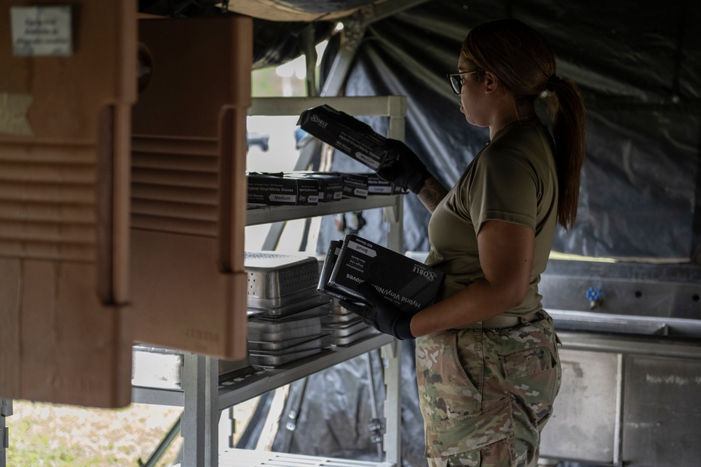 Airmen set up single pallet expeditionary kitchen for Mosaic Tiger 24-1