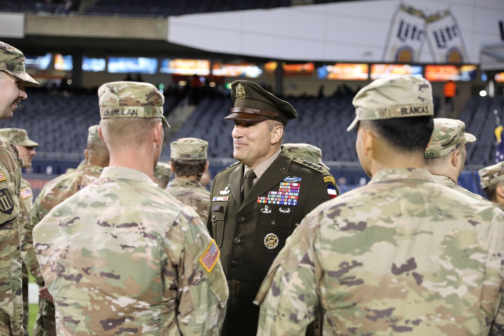 Chicago Bears NFL Salute to Service Game Hosts Army Reserve Soldiers for Oath of Enlistment Ceremony