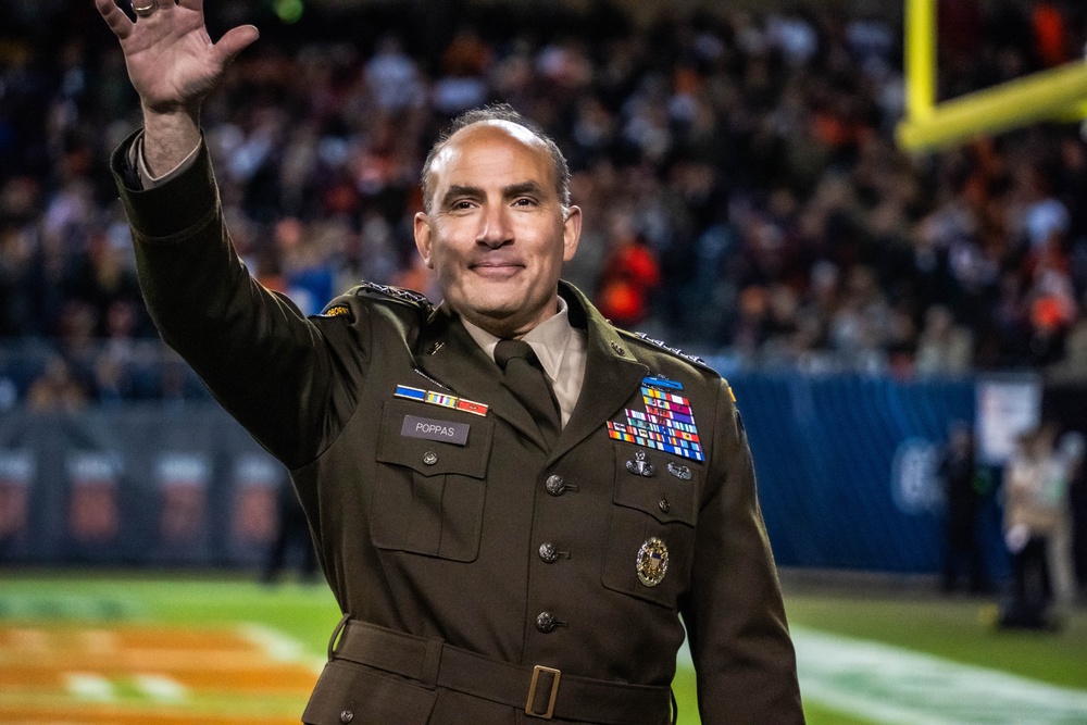 Soldiers Reenlist, Jump and Sing at the Chicago Bears Salute to Service Game