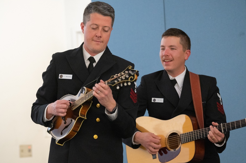 U.S. Navy Band Country Current Bluegrass ensemble performs at Shaw Neighborhood Library