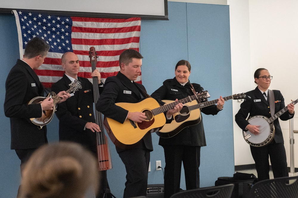 U.S. Navy Band Country Current Bluegrass ensemble performs at Shaw Neighborhood Library