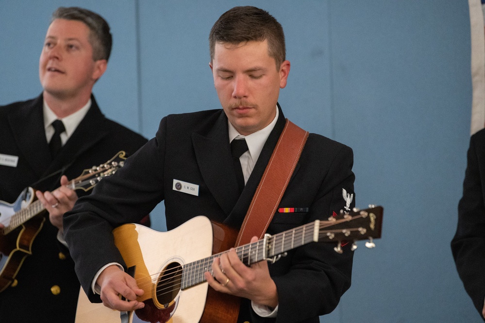 U.S. Navy Band Country Current Bluegrass ensemble performs at Shaw Neighborhood Library