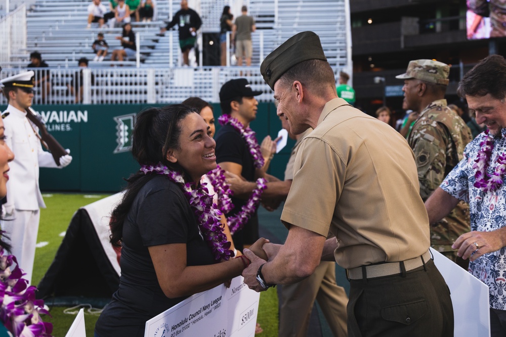 Warriors Honoring Warriors: University of Hawaii Rainbow Warriors Host Veterans Day Commemorative Game